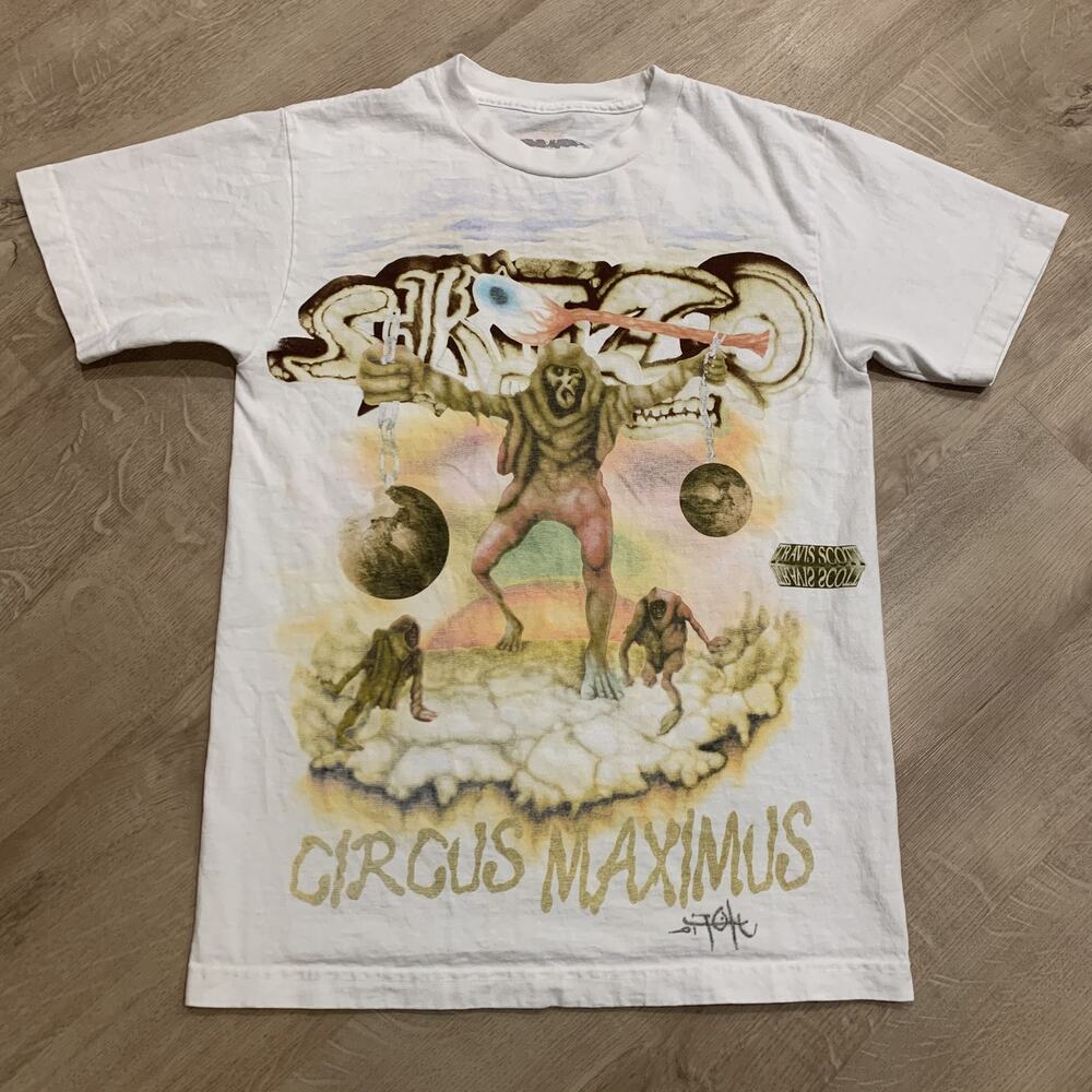 Travis Scott Circus Maximus Tour T-Shirt Men's Small S White Utopia Album Tee
